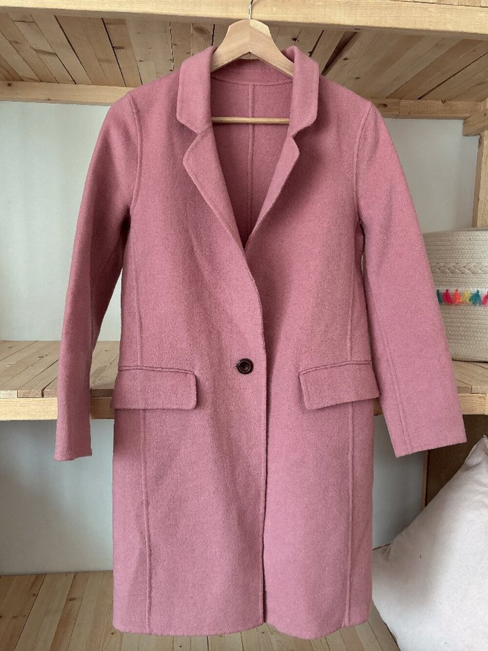 Rose Pink Wool Coat – Size XS